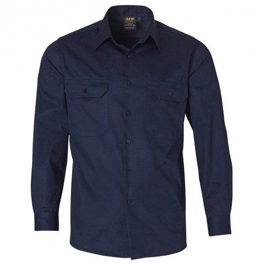 Navy Cotton Work Shirts